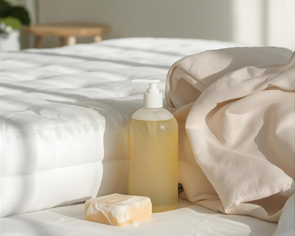 Produits de nettoyage écologiques sur matelas pour un déménagement sain par Maison Max Clean - Les Astuces de Max, hygiène et soin de la literie