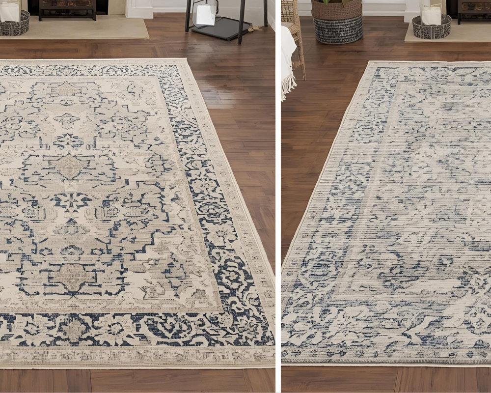 Tapis vintage nettoyé naturellement avant et après entretien, préservation des couleurs et des fibres à Aix-Marseille par Maison Max Clean – Les Astuces de Max.