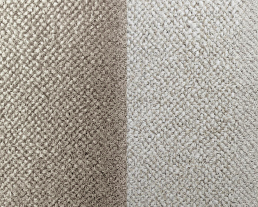 Gros plan sur fibres de tissu d’ameublement nettoyées en profondeur à Marseille par Maison Max Clean – Les Astuces de Max