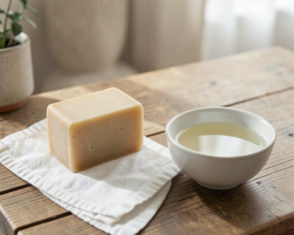 Savon naturel utilisé pour nettoyer l’Alcantara sans l’abîmer – conseil écologique Les Astuces de Max Maison Max Clean région PACA